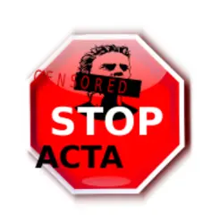 Stop ACTA sign illustration