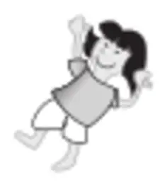 Vector illustration of a girl floating