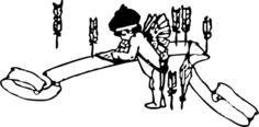 Vector image of cupid surrounded by quills