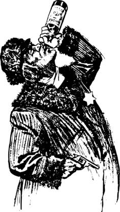 Vector illustration of man drinking