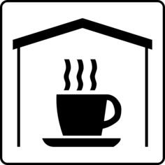 Vector symbol for coffee in room