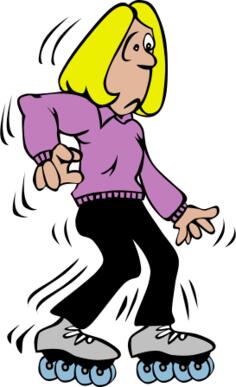 Vector illustration of rollerblader cartoon