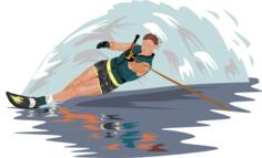 Vector image of water skier