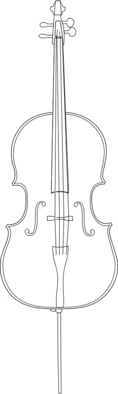 Cello vector line drawing