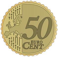 Vector image of 50 euro cent