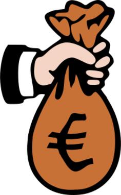 Bag of Euros vector graphics