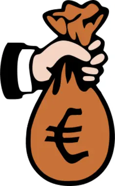 Bag of Euros vector graphics