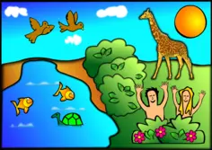 Creation scene vector image 1
