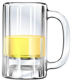 Vector image of half-full beer mug