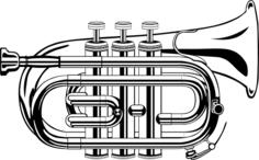 Vector illustration of pocket trumpet