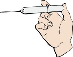 Hand and syringe vector image
