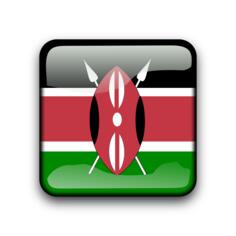 Kenyan vector flag button