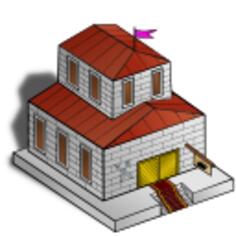 Vector map symbols of town hall