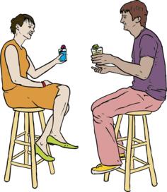 Couple Having Drinks Vector
