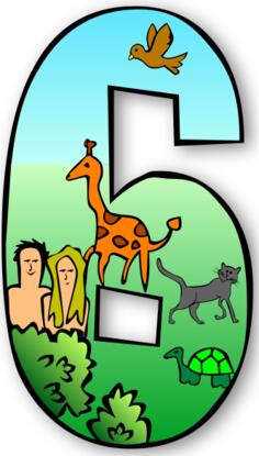 Colorful number 6 vector graphics