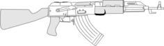 AK47 machine gun vector