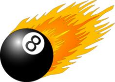 Billiard ball with flames vector