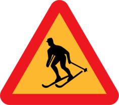 Forbidden for skiers vector sign