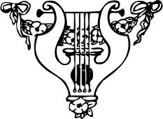 Lyre instrument vector image