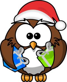 Owl dressed like Santa Claus vector