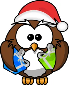 Owl dressed like Santa Claus vector