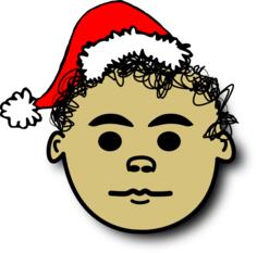 Santa Claus boy with curly hair vector