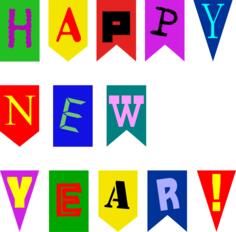 New Year Flags Vector