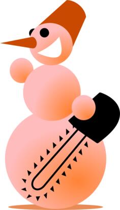Snowman dressed like a butcher vector