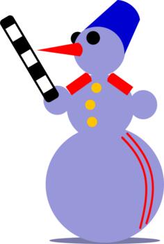 Snowman Traffic Cop Vector