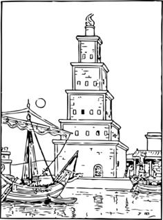Ancient lighthouse vector image