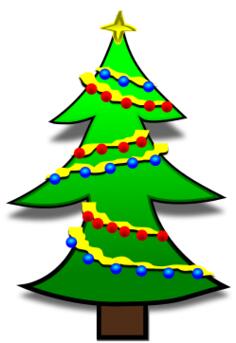 Christmas tree decorated with colorful bulbs
