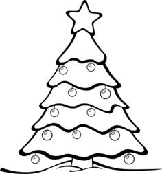 Christmas tree outline vector image