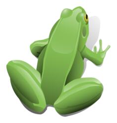 Green sitting frog vector