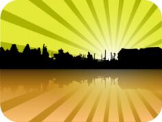 Houses on the horizon vector