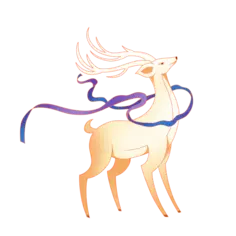 古风仙鹿插画 1